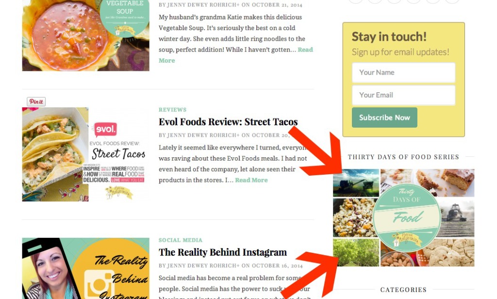 Thirty Days of Food Sidebar