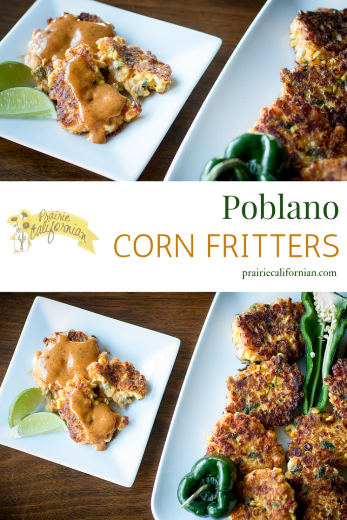 Poblano Corn Fritters - Prairie Californian