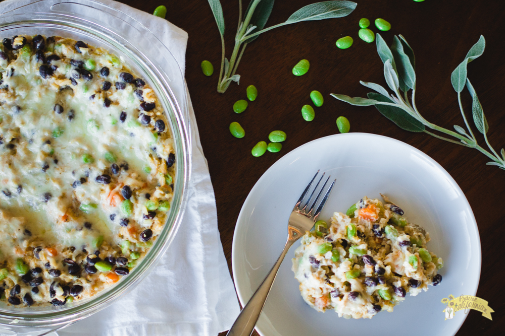 Edamame and Rice Casserole featuring Parsley Farms