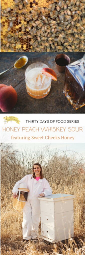 Honey Peach Whiskey Sour featuring Sweet Cheeks Honey