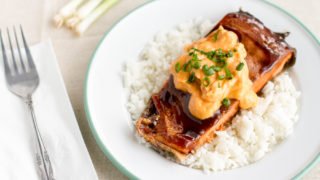 Asian Salmon With Sriracha Cream Sauce